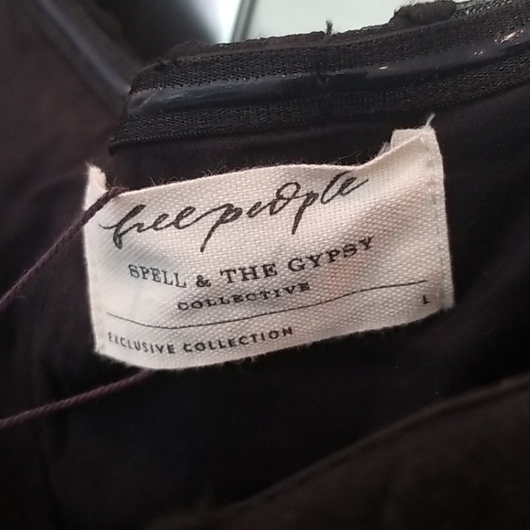💕FREE PEOPLE X SPELL GYPSY💕 Mira Bustier RaRa Dress Black Large L NWT - Picture 12 of 14